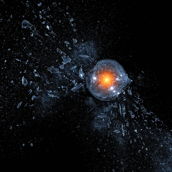 ガラス電球爆発 — ストック写真