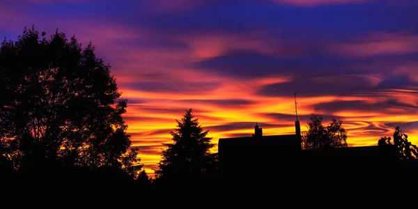 Sunset in milan italy — Stock Photo, Image