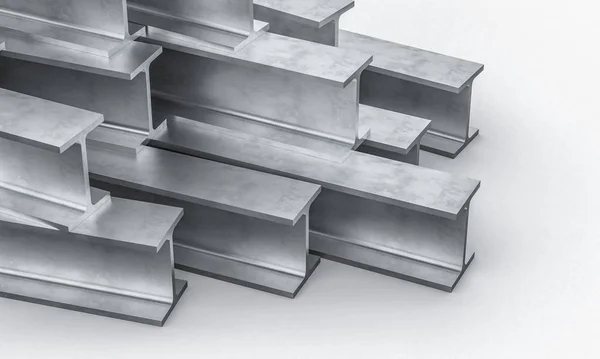 Steel metal beam 3d — Stock Photo, Image