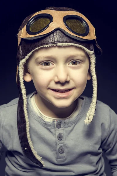 Little aviator portrait — Stock Photo, Image