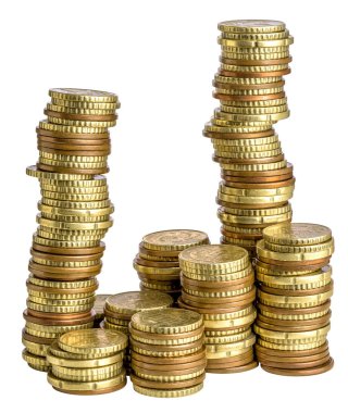 Euro sikke üzerinde beyaz