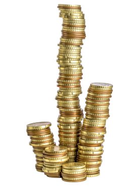 Euro sikke üzerinde beyaz