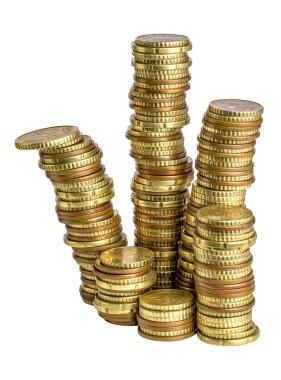 Euro sikke üzerinde beyaz