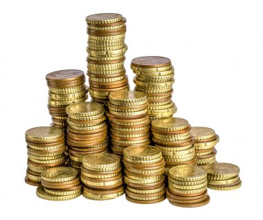 Euro sikke üzerinde beyaz