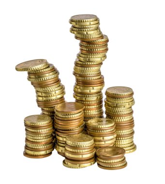 Euro sikke üzerinde beyaz