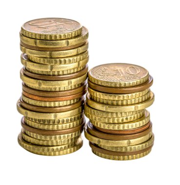 Euro sikke üzerinde beyaz