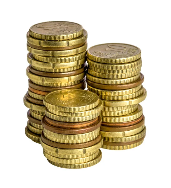 Moneta in euro su bianco — Foto Stock