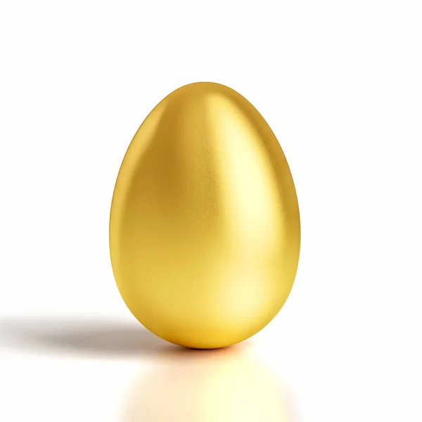 Gouden ei op wit — Stockfoto