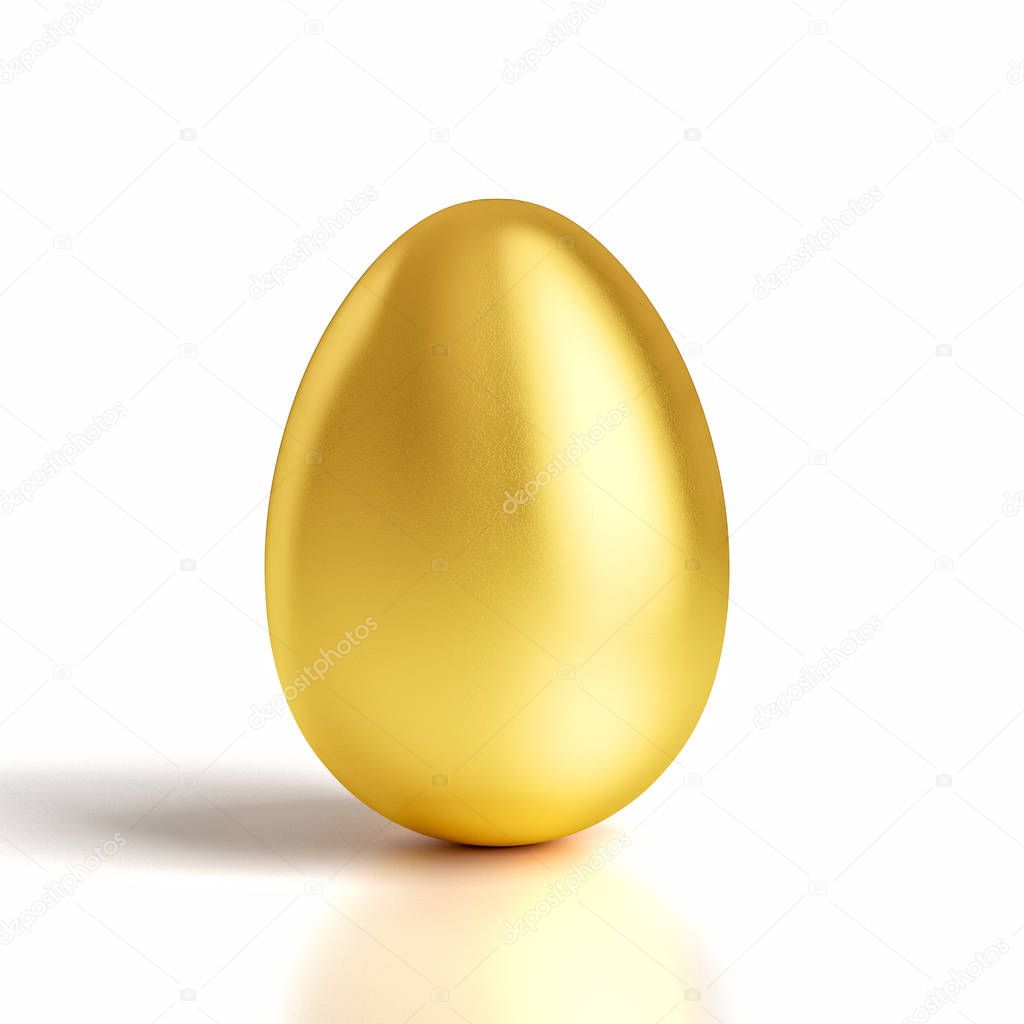 gold egg on white