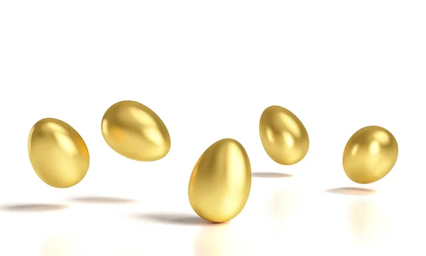 Goldene 3D-Eier — Stockfoto