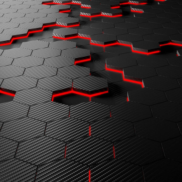 фон шестиугольника углеродного волокна
