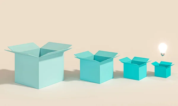 Nyitott és üres dobozok sorozata — Stock Fotó