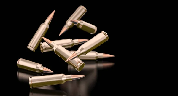 Proiettili di un fucile d'assalto calibro 7.62 . — Foto Stock