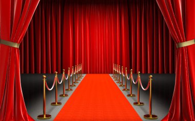 entrance of a cinema with red carpet  clipart