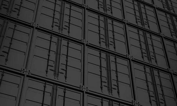 Imagem de renderização 3d de uma série de contêineres de carga — Fotografia de Stock