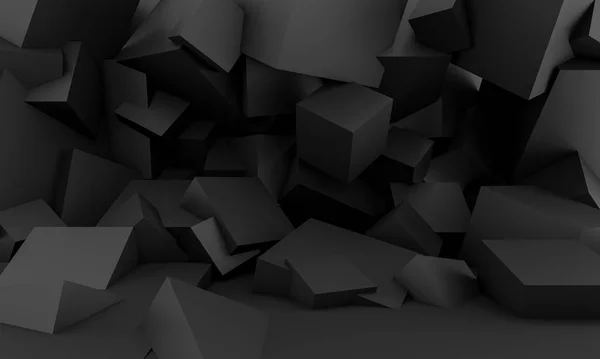 Minimalist black background with square geometric shapes — ストック写真