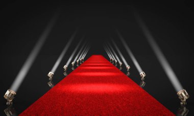 3d render image of an entrance with red carpet clipart