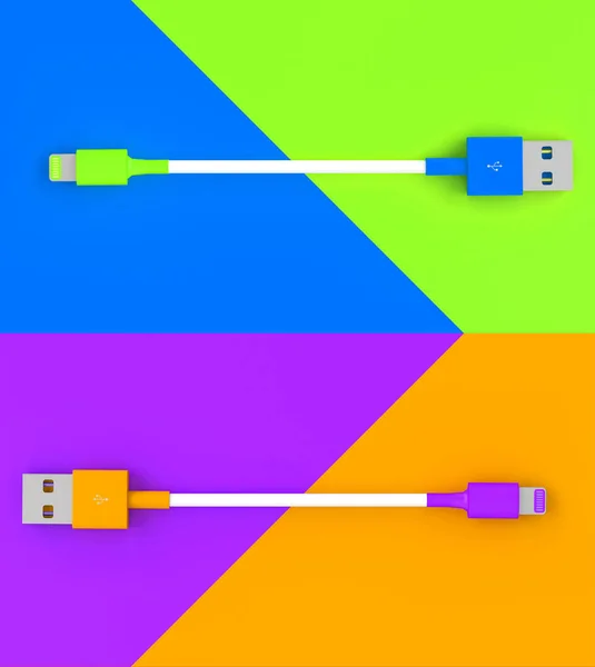 Renderização de imagem 3d de um cabo de conexão USB . — Fotografia de Stock
