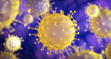 Coronavirus 2019-ncov, mikroskop virüsü yaklaşıyor. 3D görüntüleme. salgın hastalık riski konsepti