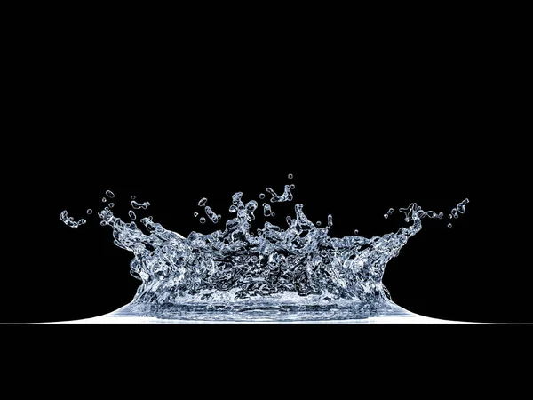 Detalj Spray Vatten Rörelse Svart Bakgrund Ingen Här Återgivning Förflyttningsbegrepp — Stockfoto