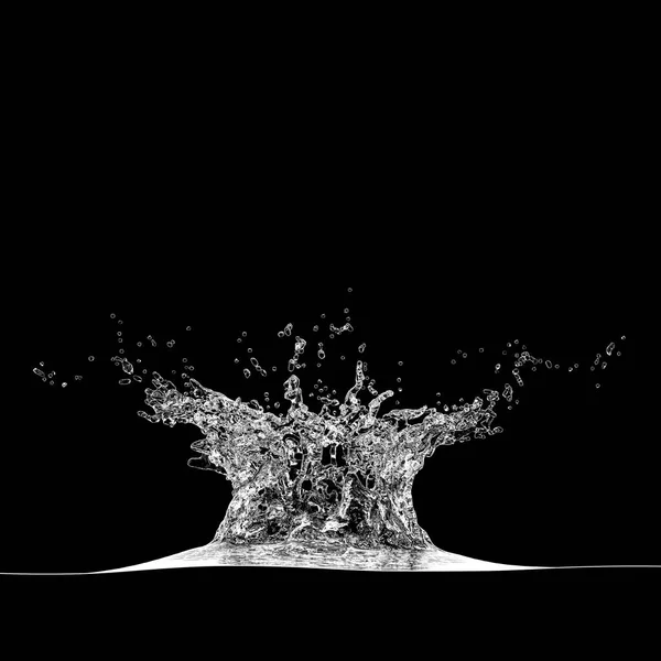 detail of a spray of water on a black background. 3d render concept of freshness.