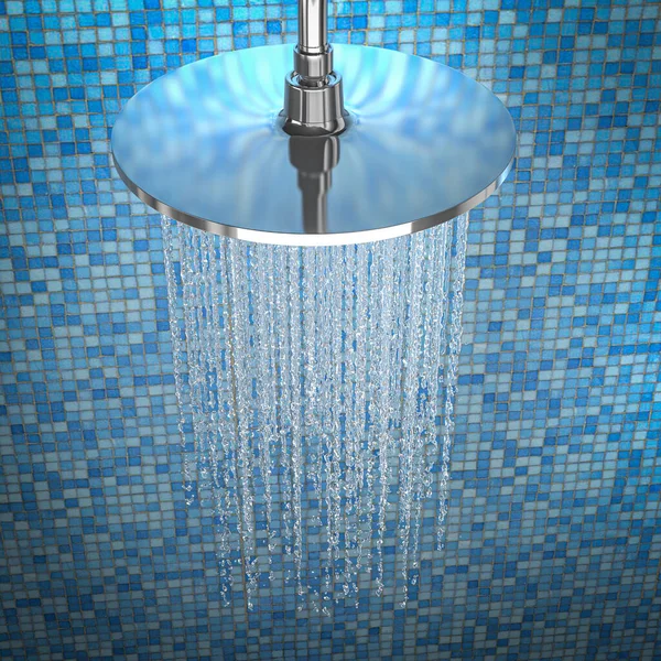 Detail Van Het Water Uit Douche Van Een Douche Met — Stockfoto