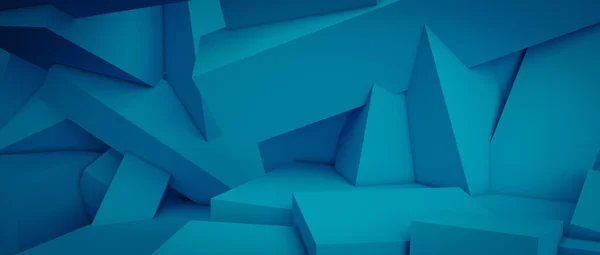 Minimal Geometric Background Blue Tones Modern Abstract Shapes Nobody Horizontal — Stock Photo, Image