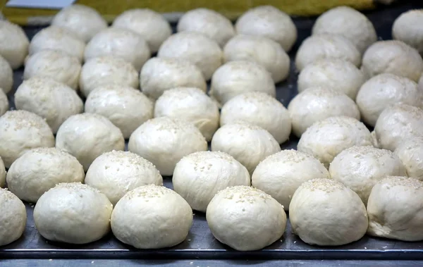 Buns chineses prontos para assar — Fotografia de Stock