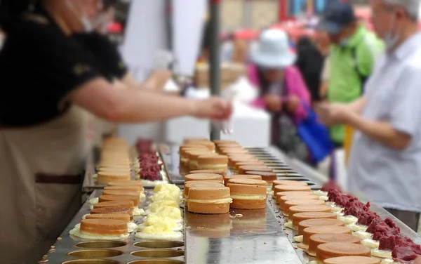 Red Bean Cakes Imagawayaki Zoals Japanners Het Noemen Zijn Een — Stockfoto