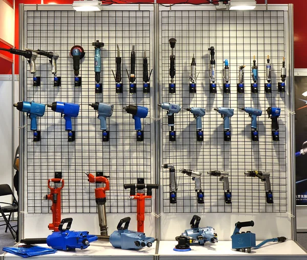Kaohsiung Taiwan 2019 Március Specialized Power Tools Display Stand Industrial — Stock Fotó