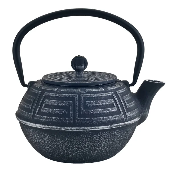 Tradiční Čínská Železná černá konvice — Stock fotografie