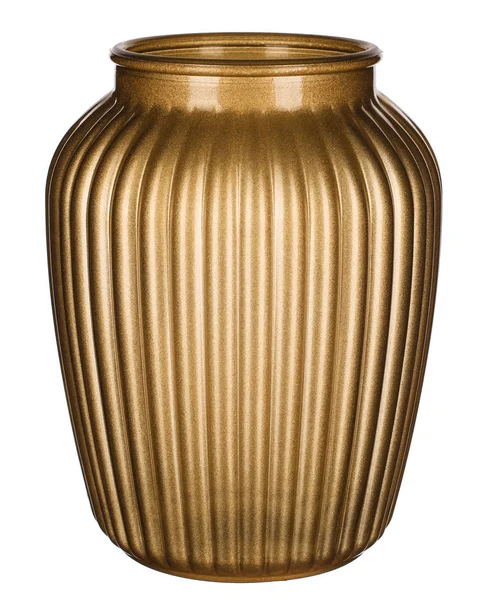 Prázdné zlatá váza, samostatný — Stock fotografie