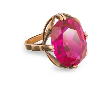 ruby ile altın yüzük