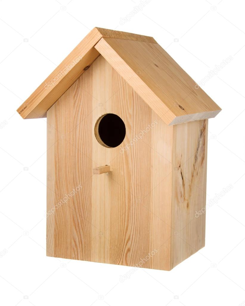 Little wood birdhouse isolated