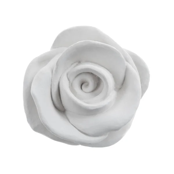装饰石膏白玫瑰隔离 — 图库照片