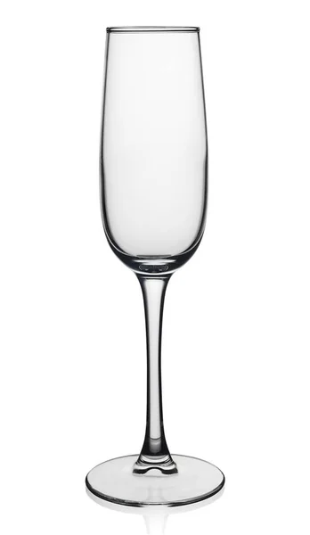 Prázdné sklo šampaňského izolované na bílém — Stock fotografie