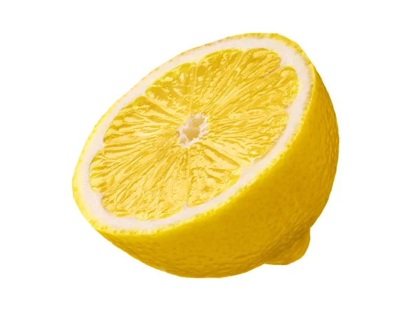 Изолированный ломтик лимона — стоковое фото