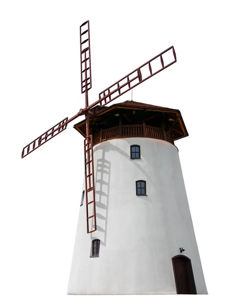 Raditional Starý větrný mlýn budova čisté izolované — Stock fotografie