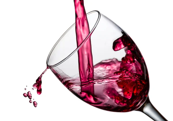 Wijn plons met druppels — Stockfoto