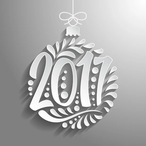 Holidays greeting card Christmas ball 2017 year — Stock Vector