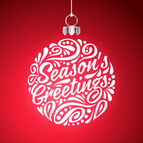 Życzeniami wakacje z abstrakcyjna doodle Boże Narodzenie ball. Noworoczne pozdrowienia — Wektor stockowy