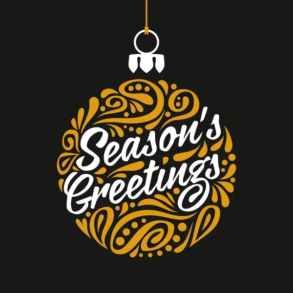 Vakantie wenskaart met abstracte doodle kerst bal. Season's Greetings — Stockvector