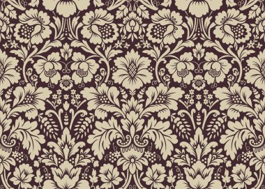 Vector seamless floral damask pattern clipart
