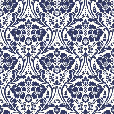 vektör sorunsuz çiçek damask desenli