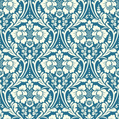 vektör sorunsuz çiçek damask desenli