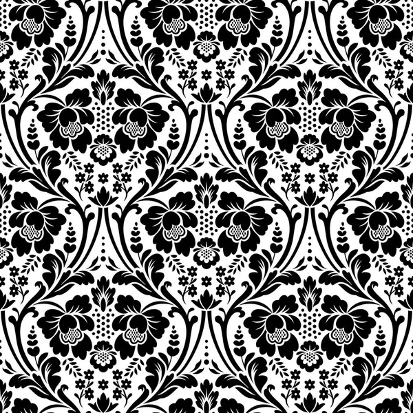 Modèle de damassé floral sans couture vectoriel — Image vectorielle