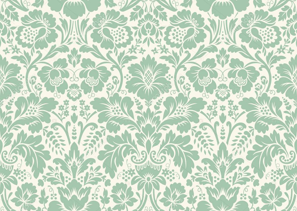 Vector seamless floral damask pattern