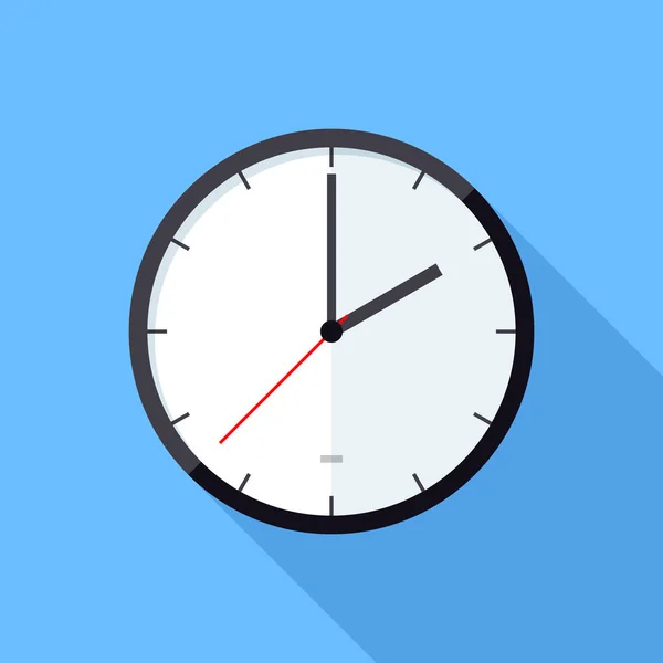 Ikona hodin. Plochý Design vektorové ikony. Vektorové ilustrace plochý design s dlouhý stín — Stockový vektor