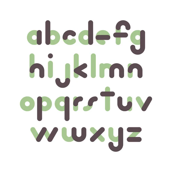 Δύο χρωμάτων στρογγυλεμένες επίπεδη γραμματοσειρά. Διάνυσμα γράμματα — Διανυσματικό Αρχείο
