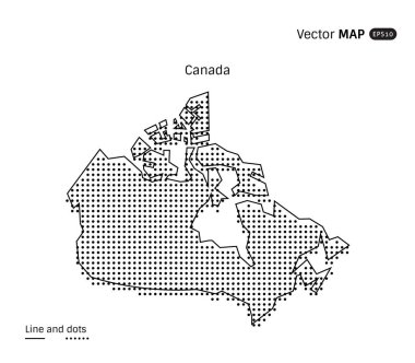 Kanada harita noktalı vektör